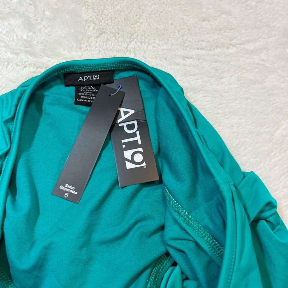 Apt 9 Emerald Green Ruffled Hem Swim Skirt Size 6 - Picture 11 of 13